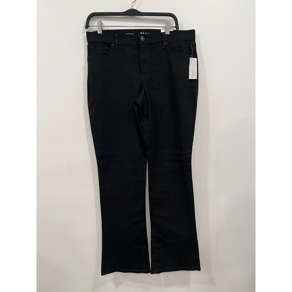 Style & Co Bootcut Jeans Womens 12 Black New Mid Rise Tummy Control Curvy Fit